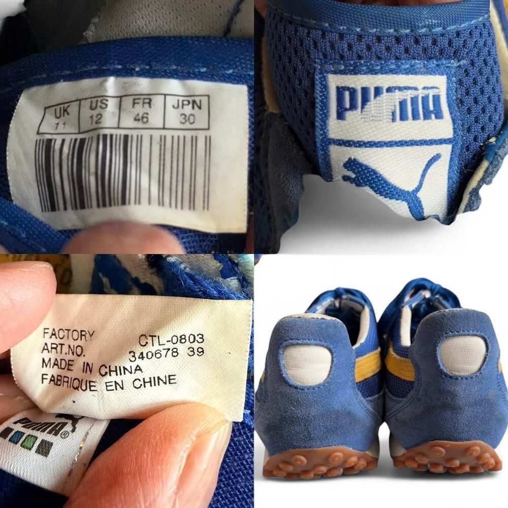 Vintage Men's PUMA H-STREET Y2K Low Profile Sneakers Blue / Yellow size 12 - Picture 8 of 8